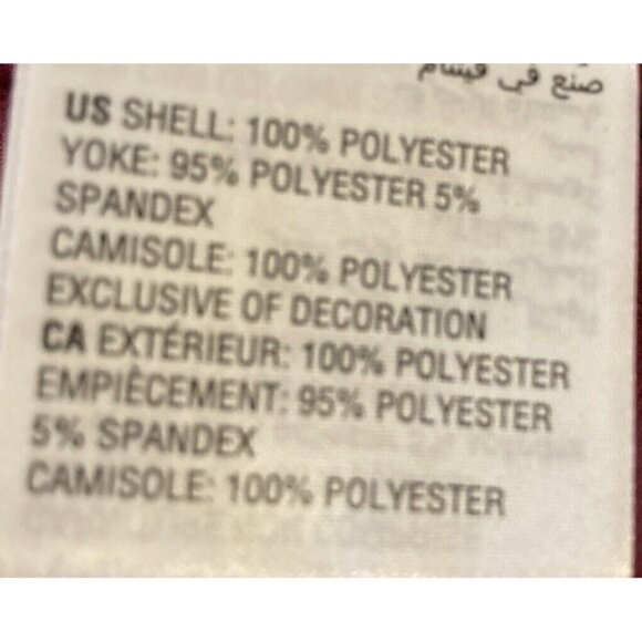 Style & Co NWT Womens Med Eyelet Red 2-pc 3/4 Bell Sleeve Velvet Sheer Tunic Top - Picture 7 of 13